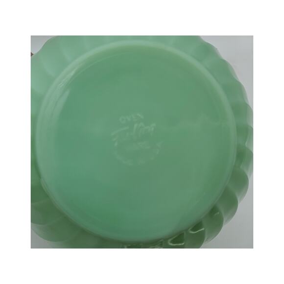Vintage 1948-50 Fire King Oven Ware Jadeite Jadite Green Swirl Mixing Bowl 8" - Picture 5 of 5
